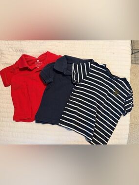 Kids Polo & Tee Set - Red & Navy Stripes